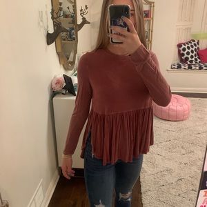Altar’d State red ruffle long sleeve top